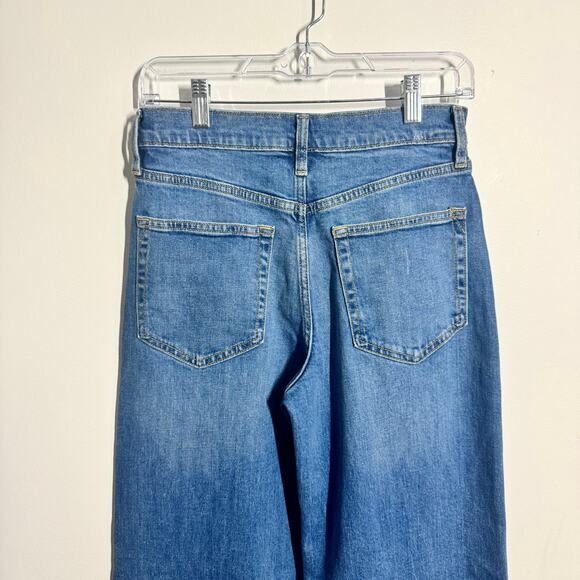 Gap Jeans Women Blue NWT 26/2R High Stride Wide Leg Cotton Medium Wash Minimal - Picture 8 of 10